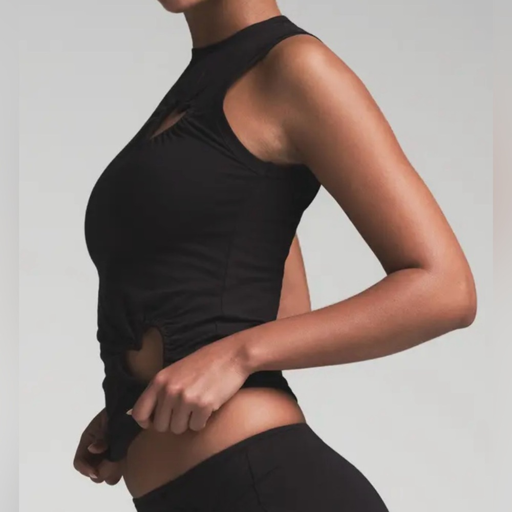NWT SKIMS Cotton Jersey Heart Tank - SOOT Size S